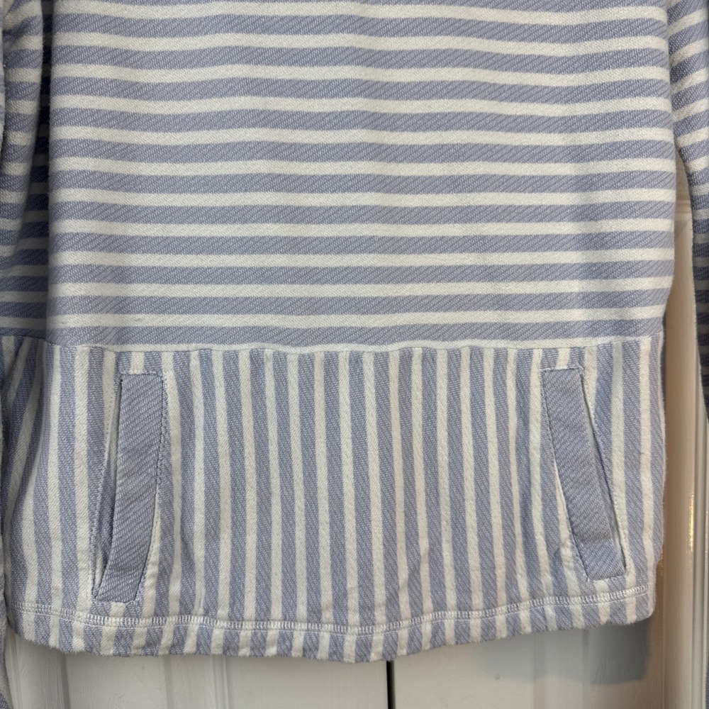 J. Crew Hoodie Womens Large Blue Striped Pullover Cotton‎ Beach - Picture 2 of 8
